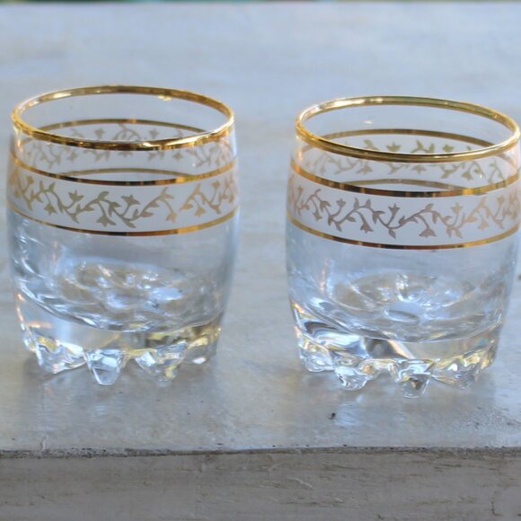 Vintage Victoria Crystal Whiskey Glasses – Gold Trim – Rocks Glass Set – Holiday - Picture 10 of 16
